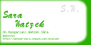 sara watzek business card