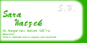 sara watzek business card